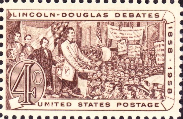 800px-Lincoln_Douglas_debates_of_1858_1958_Issue-4c